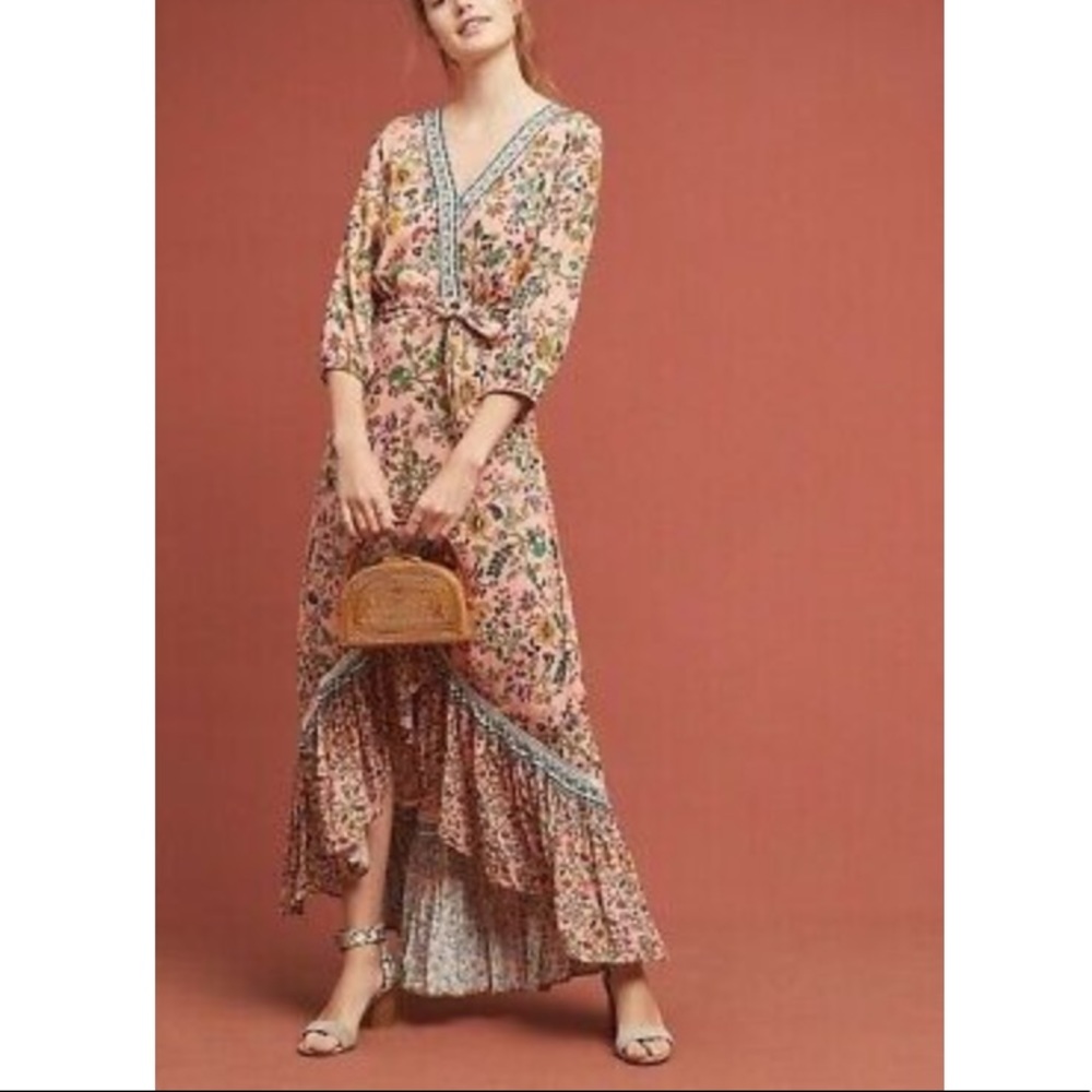 Anthropologie Farm Rio Floral Wrap Maxi Dress